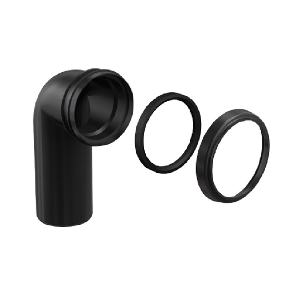 Отвод стоковый 90 гр. AlcaPlast M906 комплект  110х90 мм, полипропилен, для инсталляций, черный