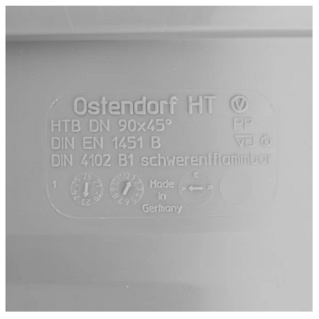 Отвод канализационный 45 гр., Ostendorf 114120 НТВ, диаметр 90х90 мм, PP полипропилен, серый