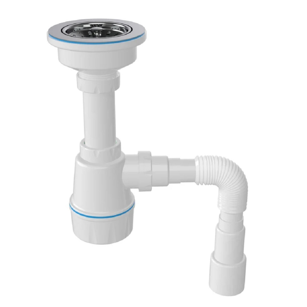 Сифон бутылочный Nova Plumbing Solution 104 для мойки, с переливом, 50-3 1/2