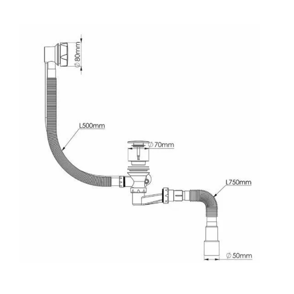 Сифон трубный Nova Plumbing Solution 1540, для ванны, 40/50-1 1/2