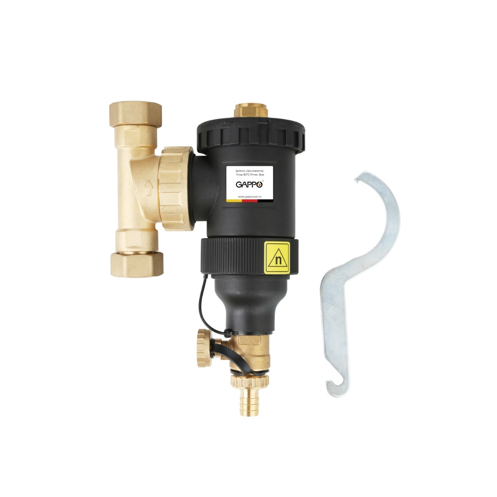 Фильтр-дешламатор Gappo G1417.05, 3/4 дюйма, самопромывной, латунь