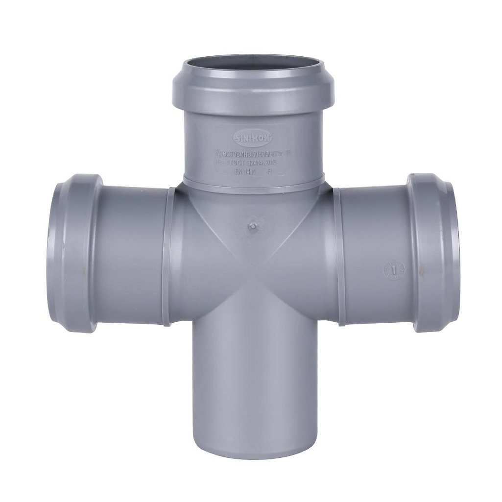 Крестовина одноплоскостная 87 гр., Sinikon Стандарт 506003.R, диаметр 50х50х50 мм, серая