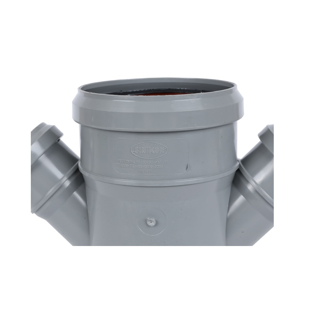 Крестовина одноплоскостная 45 гр., Sinikon Comfort 506008.R, диаметр 110х110х50 мм, серая