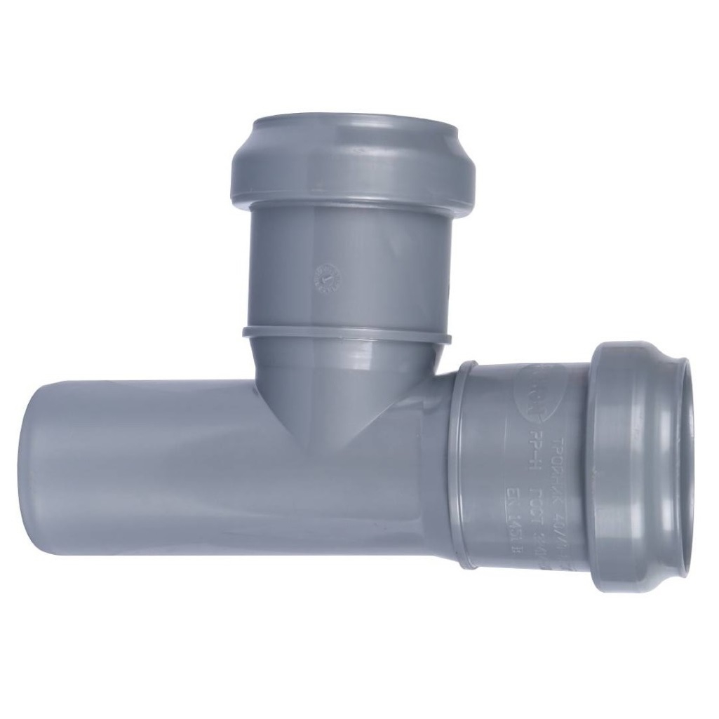 Тройник канализационный 87 гр. Sinikon 508011R, диаметр 40х40 мм, серый