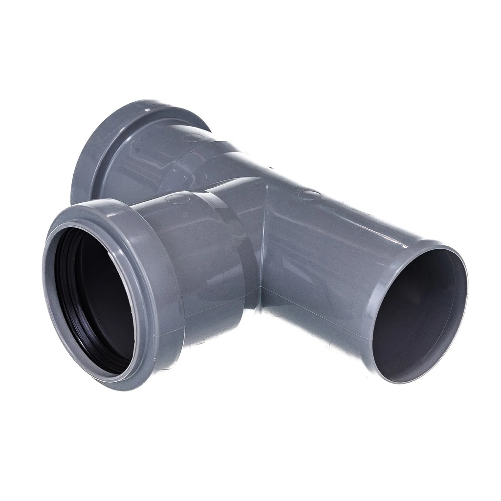 Тройник канализационный 87.5 гр. Pro Aqua Comfort 205587, диаметр 50х50 мм, серый