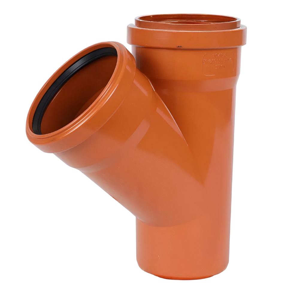 Тройник канализационный 45 гр. Sinikon 20300.R.B, диаметр 110х110 мм, красный