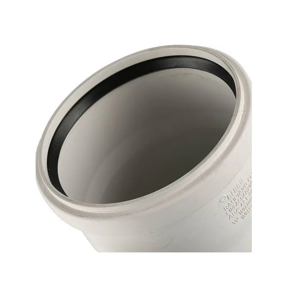 Отвод канализационный 15 гр., Rehau Raupiano 11234241001, диаметр 110 мм, полипропилен, белый