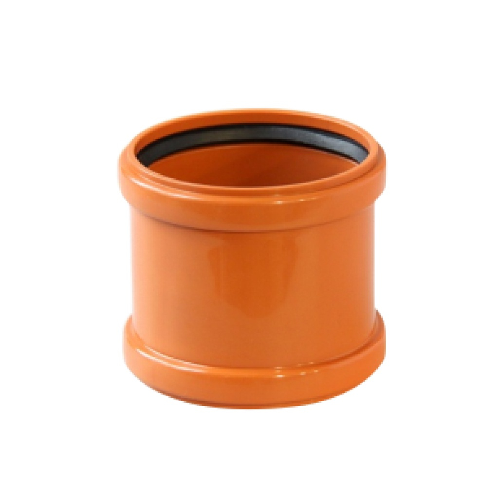 Муфта канализационная Valfex 30106160 диаметр 160 мм, полипропилен, оранжевая