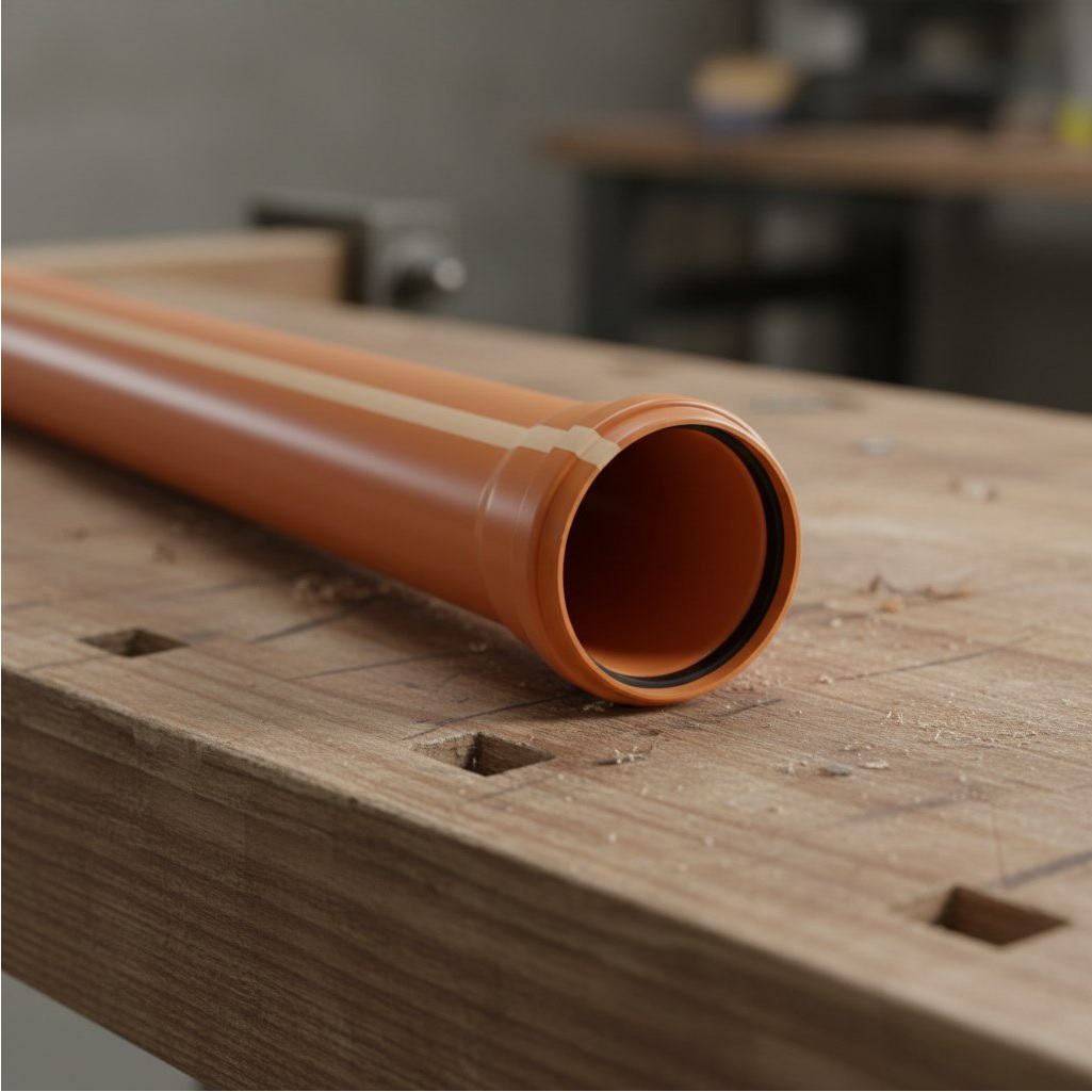 Труба канализационная Valfex диаметр 160 мм, длина 2000 мм, рыжая