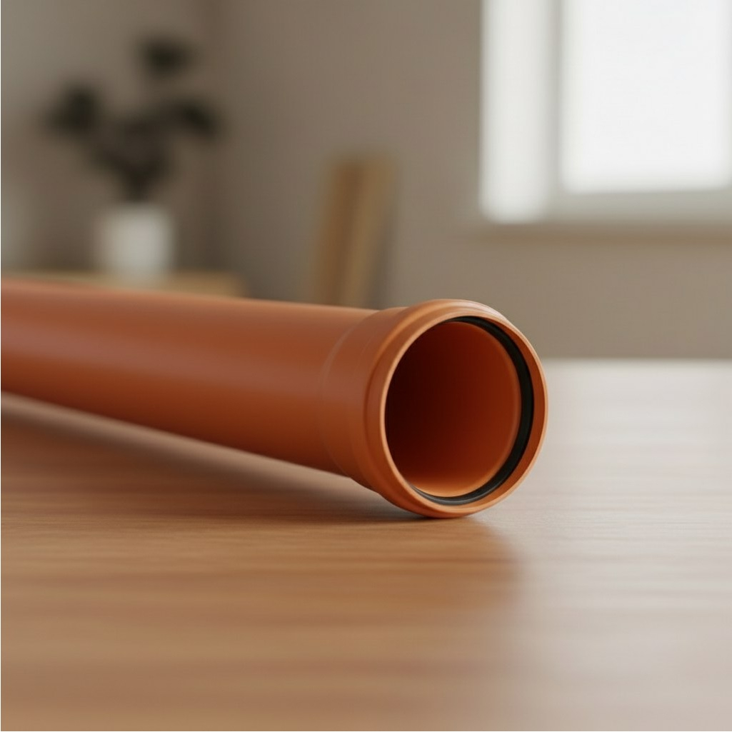 Труба канализационная Valfex диаметр 160 мм, длина 2000 мм, рыжая