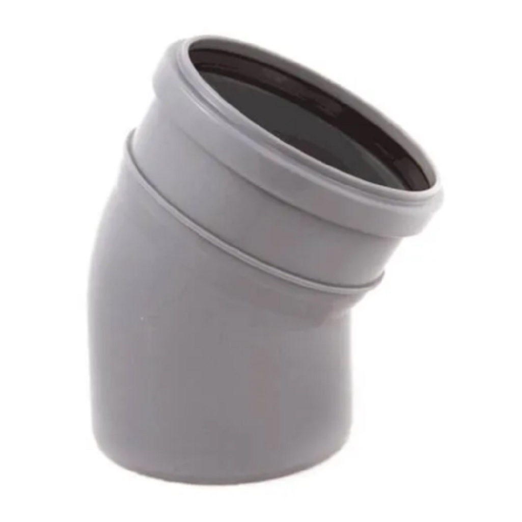 Отвод канализационный 45 гр., Valfex 20102110, диаметр 110 мм, серый