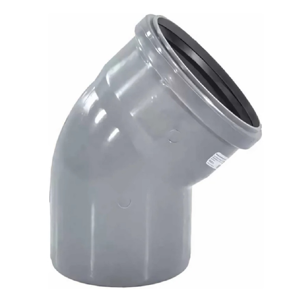 Отвод канализационный 45 гр., Valfex 20102110, диаметр 110 мм, серый