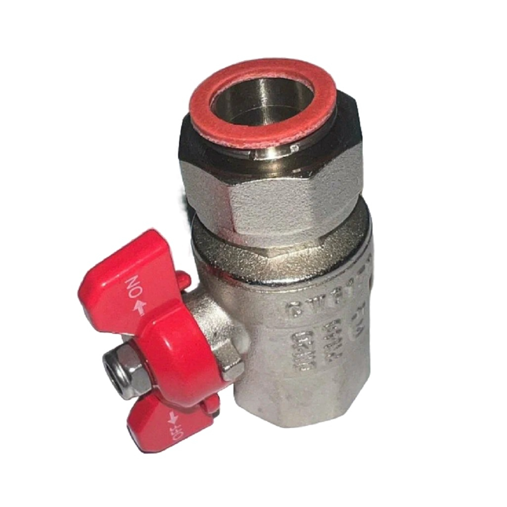 Кран шаровой Gappo G216.04 прямой, с накидной гайкой, бабочка, 1/2