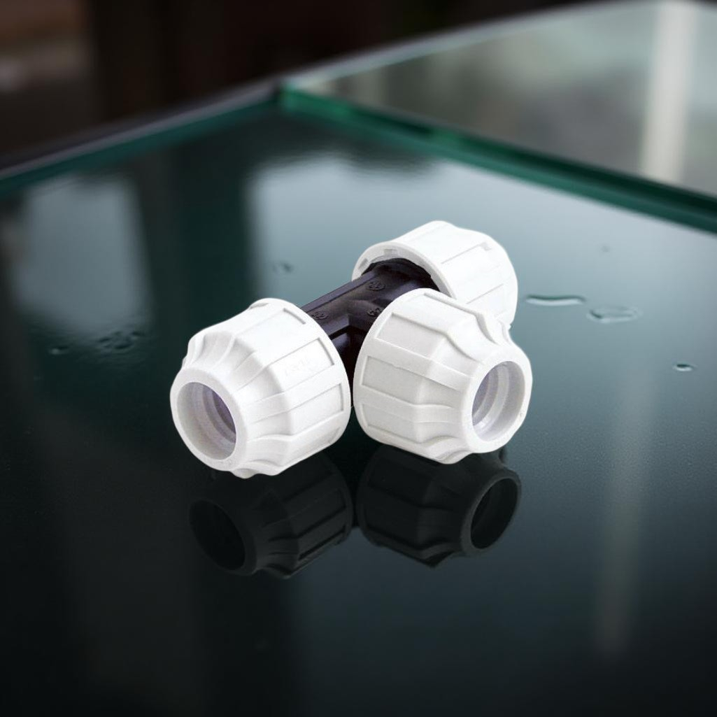 Тройник для труб ПНД КП709032 32х32х32 мм, соединительный, белый