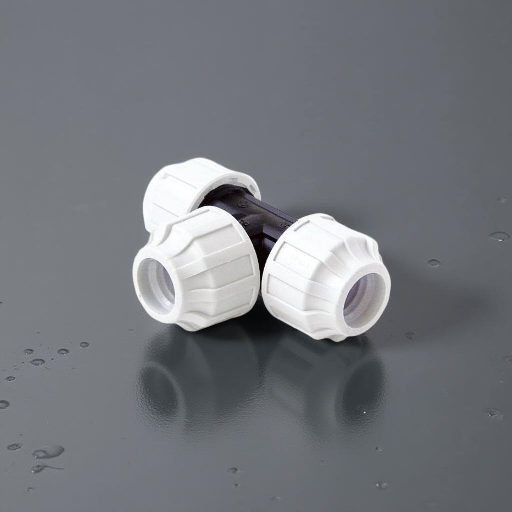 Тройник для труб ПНД КП709032 32х32х32 мм, соединительный, белый