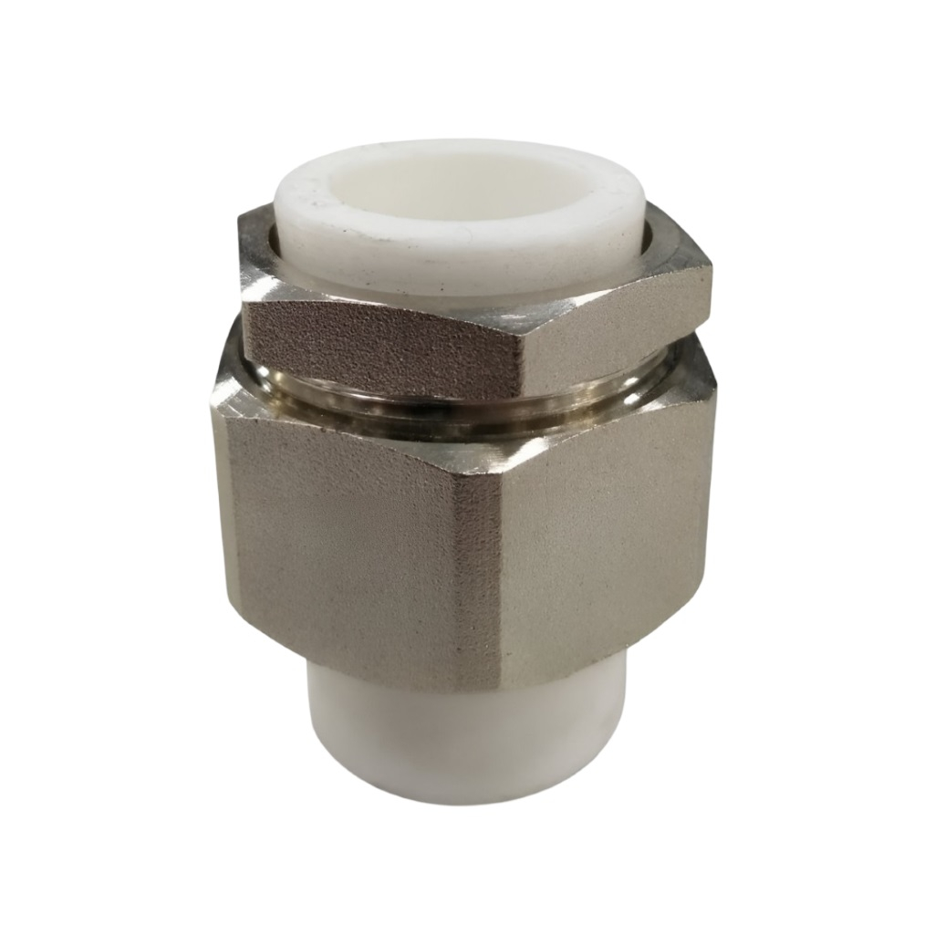 Муфта полипропиленовая Frap F103.3232 PPR HJ 32, 32х32 мм, разъемная, комбинированная, белая