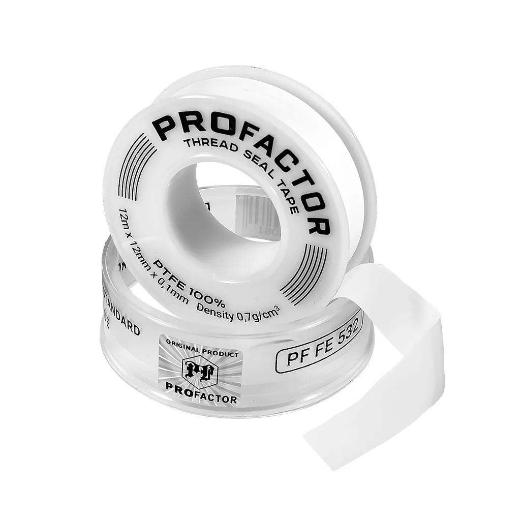 ФУМ-лента Profactor PF FE 532, 12 мм, 0.1 мм, 12 м, профессиональная, белая
