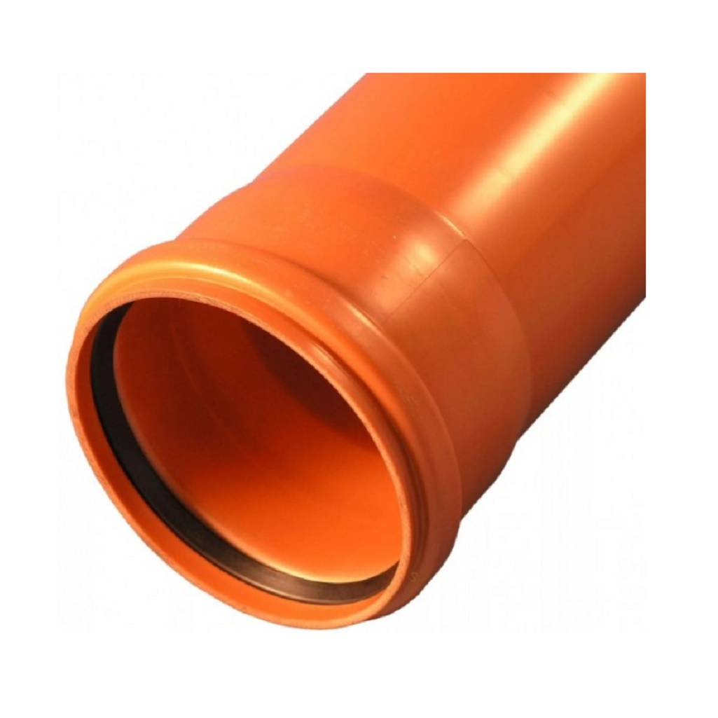 Труба канализационная Valfex 301600100, диаметр 160 мм, длина 1000 мм, рыжая