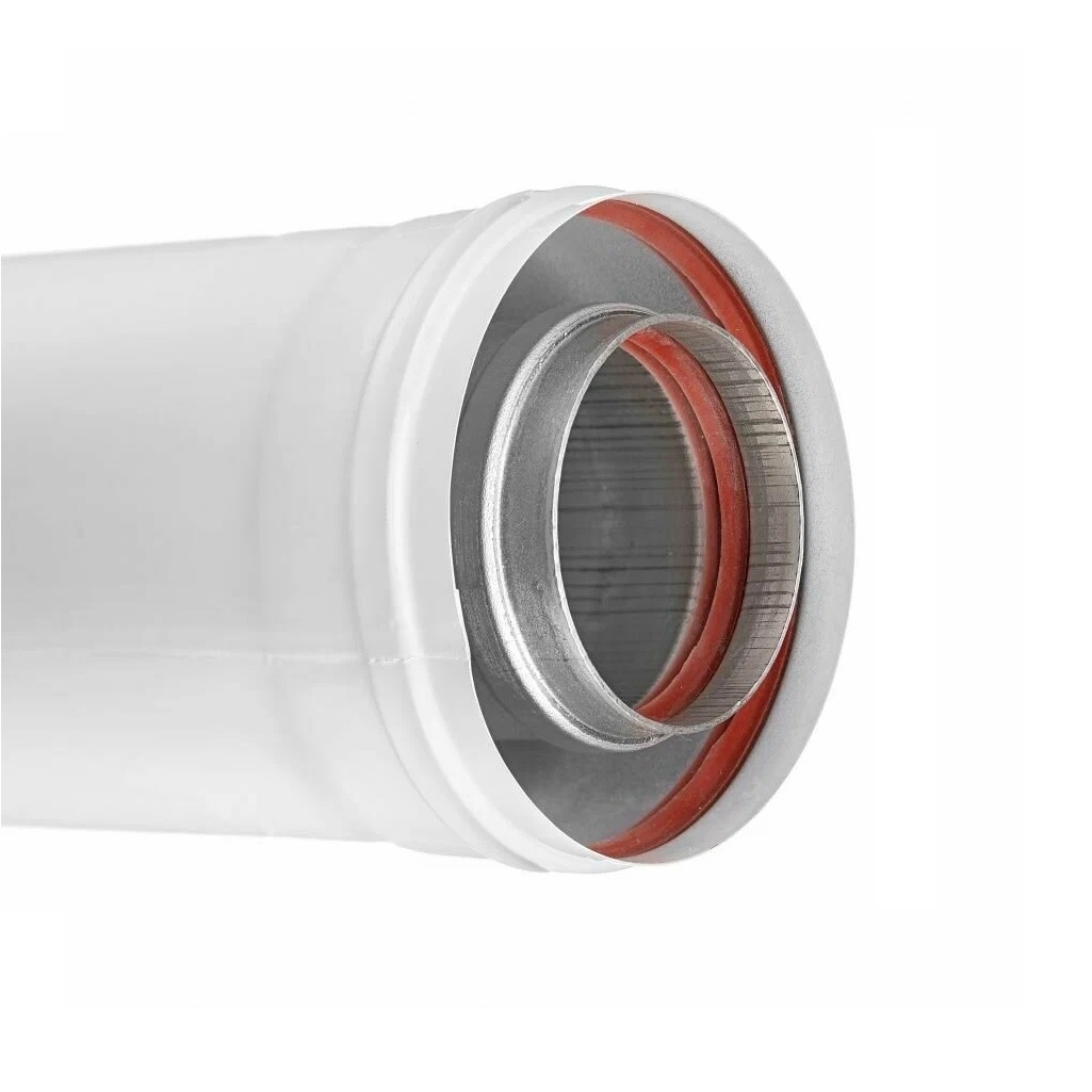 Удлинитель дымохода коаксиальный Essan TR.6200, НФ-77785990, D 60/100 мм, L=2000 мм, цвет белый