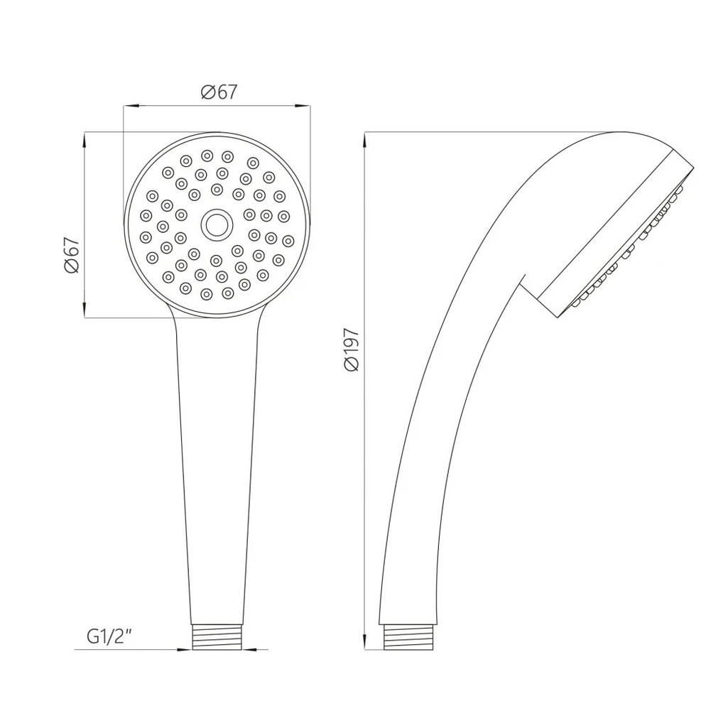 Душевая лейка AV Engineering AVSSS-019, 1/2