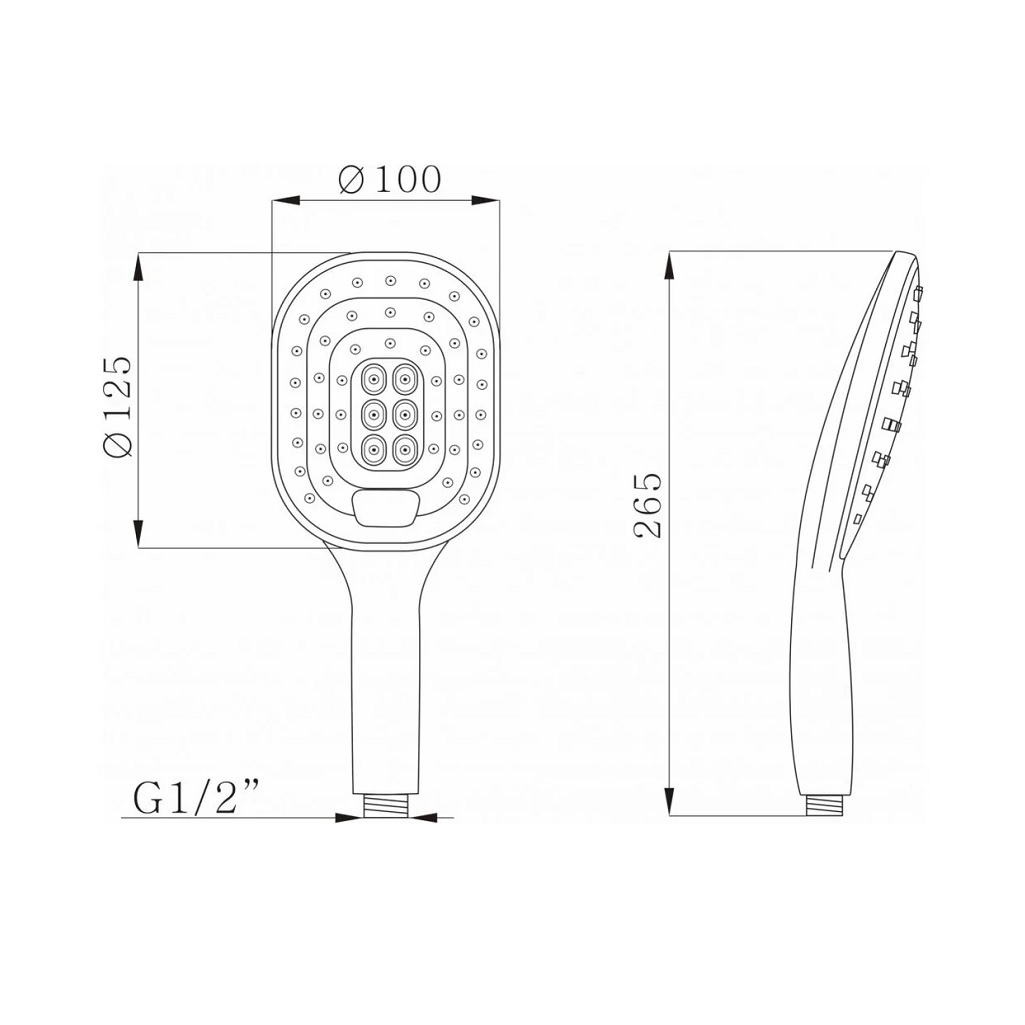 Лейка для душа AV Engineering AVSSS-033, овал, 120х260 мм, хром