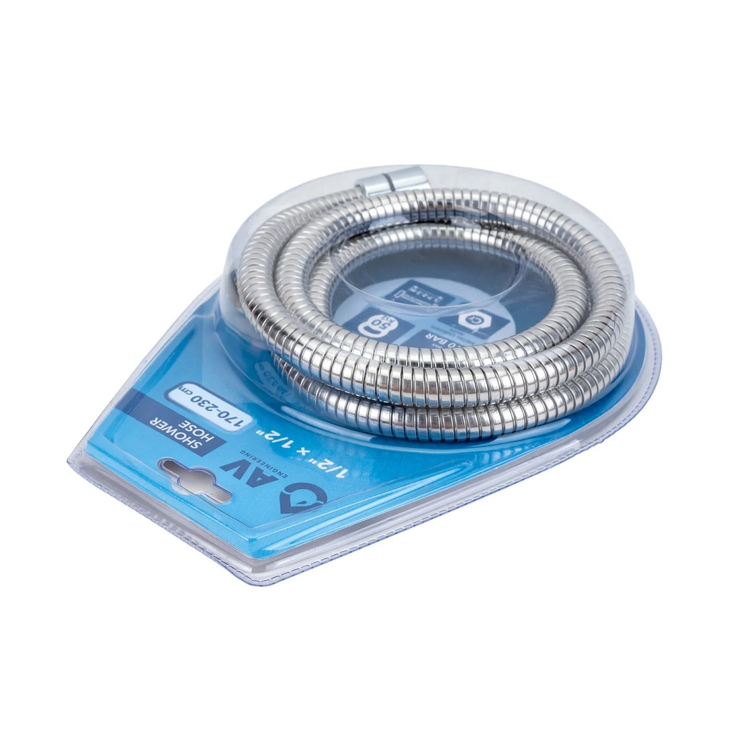 Шланг для душа AV Engineering AVSSS-050, универсальный, сталь, хром, 170-230 см