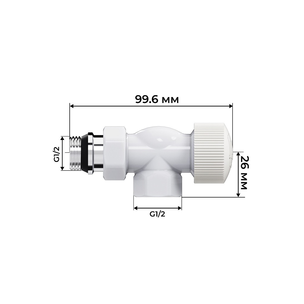 Набор термостатический осевой Royal Thermo Design RATVDO11212WH, 1/2 дюйма, М30х1.5, белый