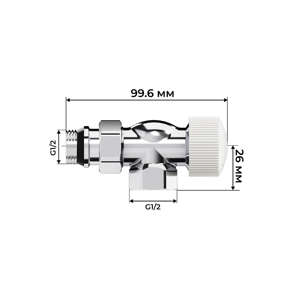 Набор термостатический осевой Royal Thermo Design RATVDO11212CH, 1/2 дюйма, М30х1.5, хром