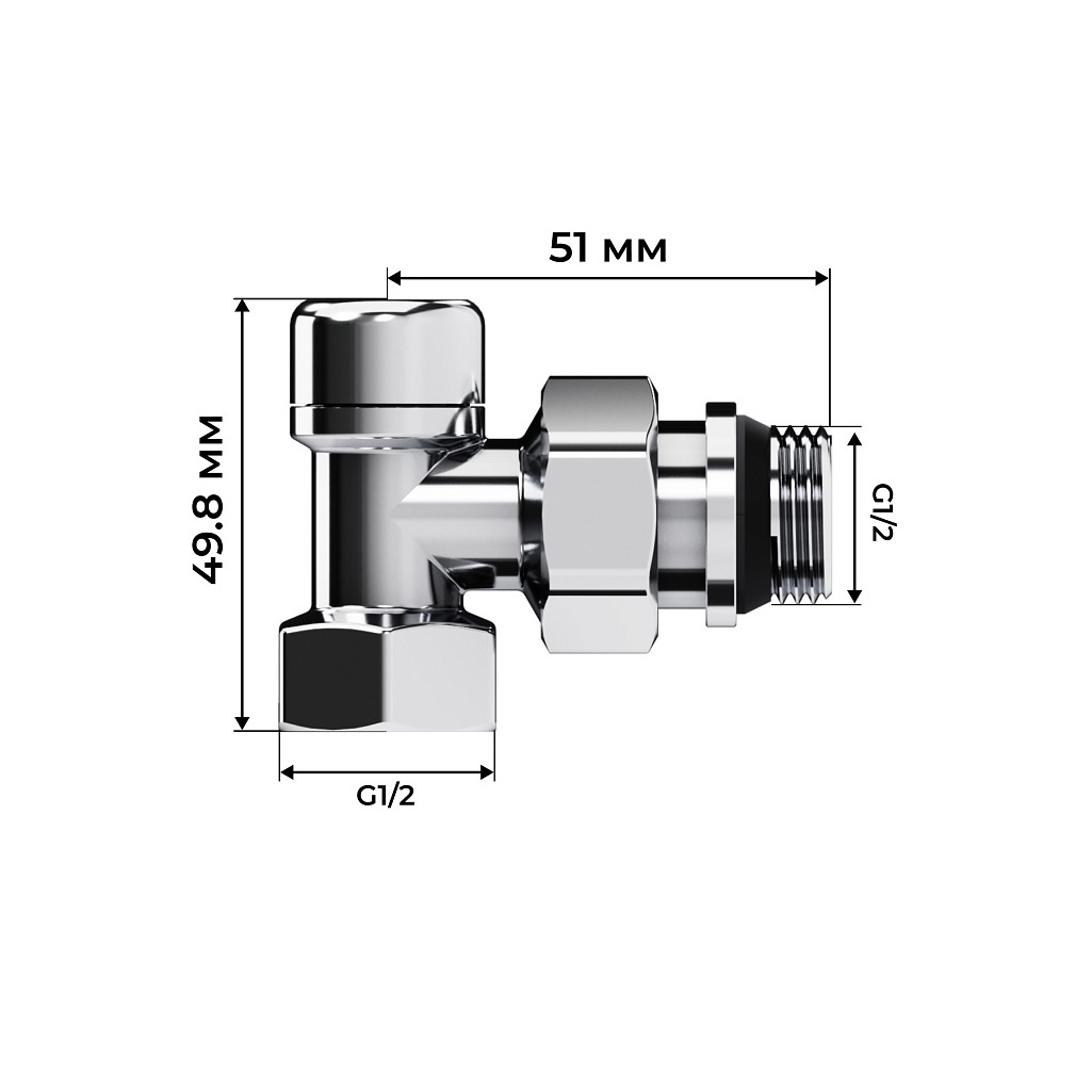Набор термостатический осевой Royal Thermo Design RATVDO11212CH, 1/2 дюйма, М30х1.5, хром