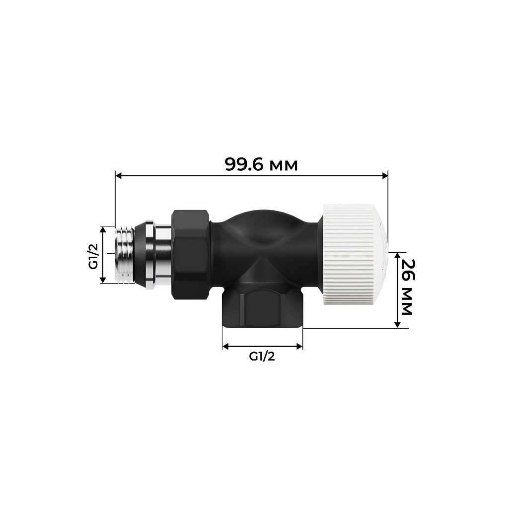 Набор термостатический осевой Royal Thermo Design RATVDO11212BL, 1/2 дюйма, М30х1.5, черный