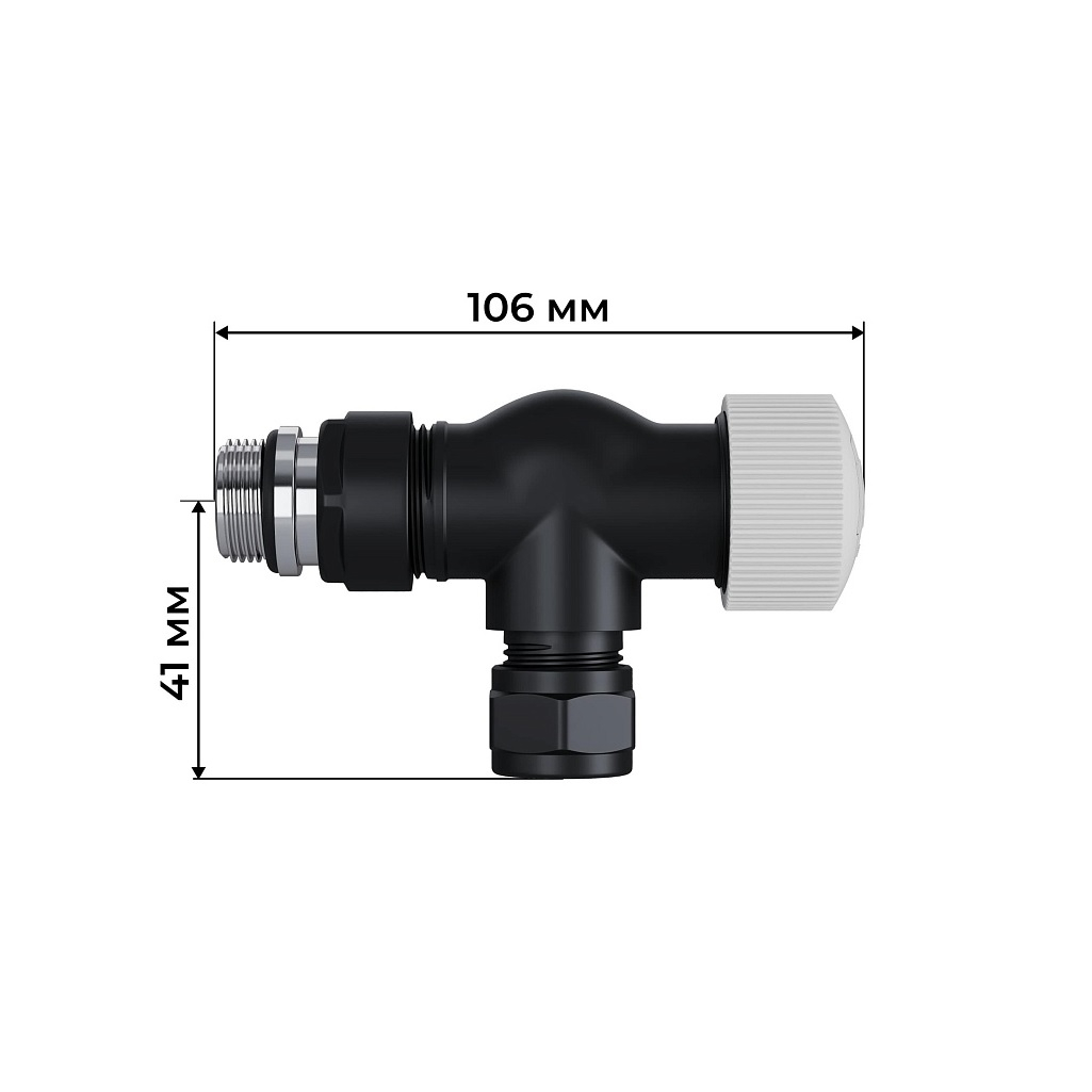 Набор термостатический осевой Royal Thermo Design Pro RATVXO11215BL, 15 мм, М30х1.5, черный