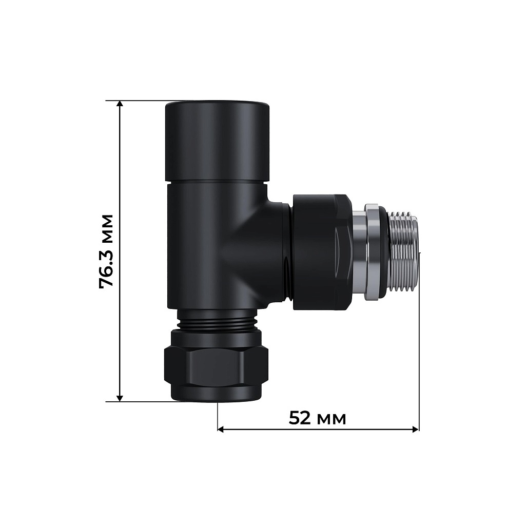 Набор термостатический осевой Royal Thermo Design Pro RATVXO11215BL, 15 мм, М30х1.5, черный