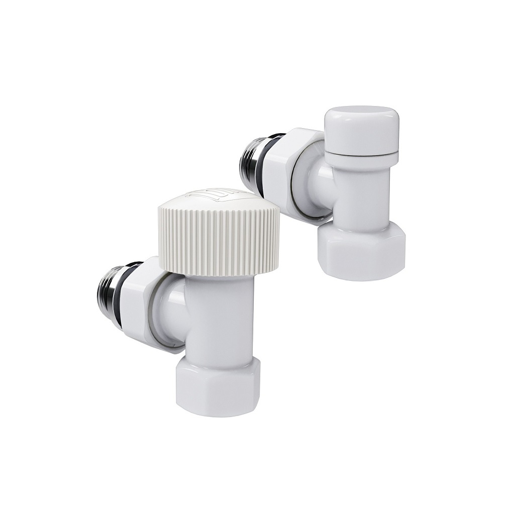 Набор термостатический угловой Royal Thermo Design RATVDU11212WH, 1/2 дюйма, М30х1.5, белый