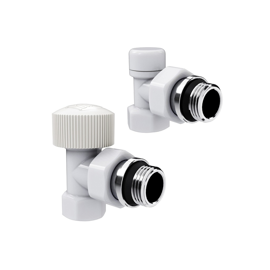 Набор термостатический угловой Royal Thermo Design RATVDU11212WH, 1/2 дюйма, М30х1.5, белый