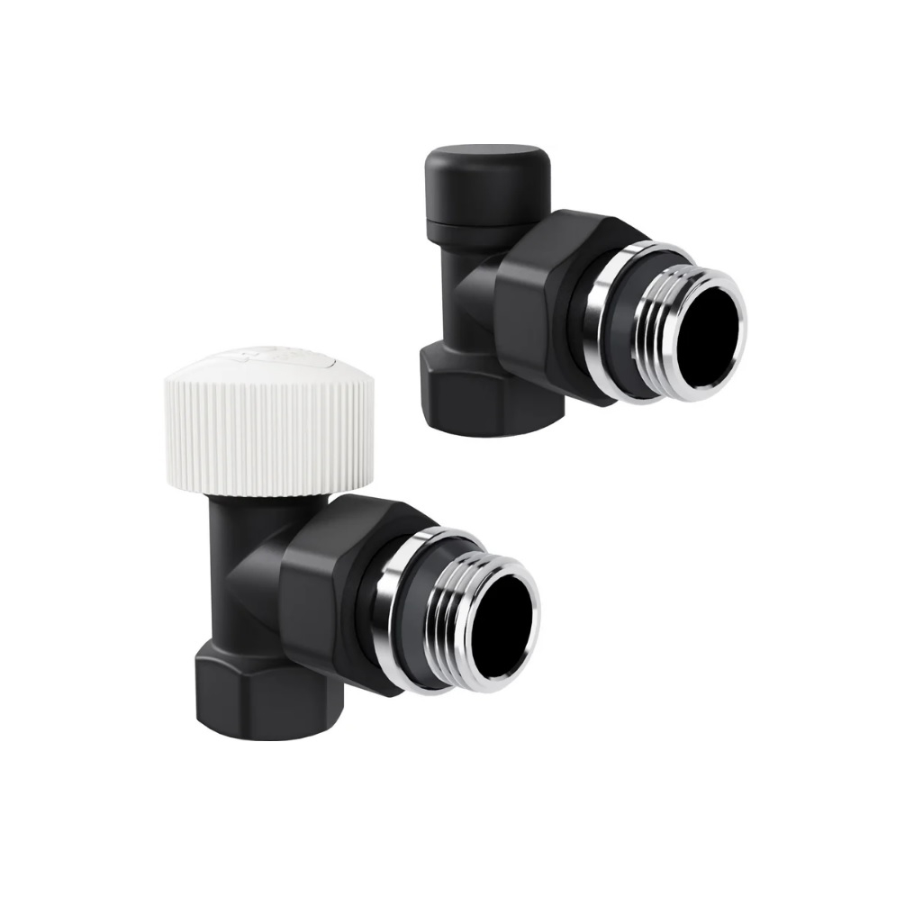 Набор термостатический угловой Royal Thermo Design RATVDU11212BL, 1/2 дюйма, М30х1.5, черный