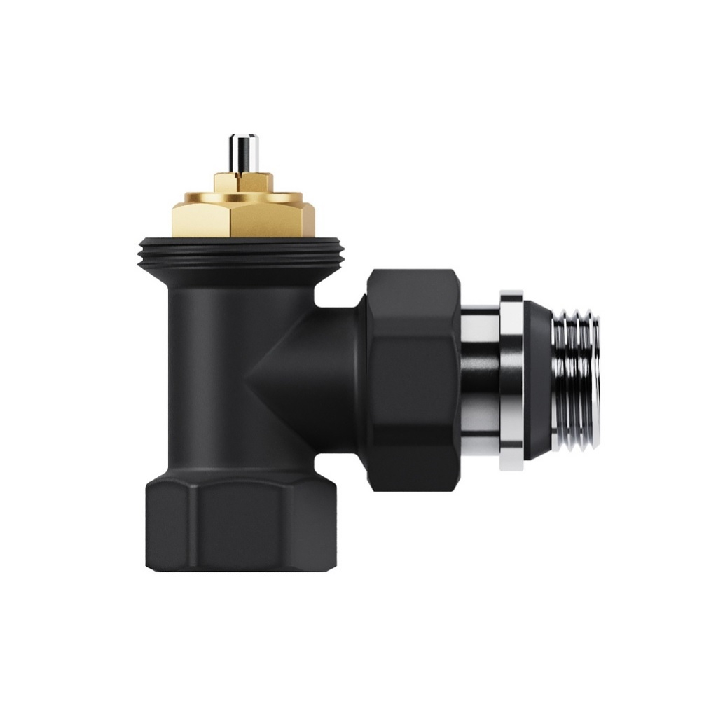 Набор термостатический угловой Royal Thermo Design RATVDU11212BL, 1/2 дюйма, М30х1.5, черный