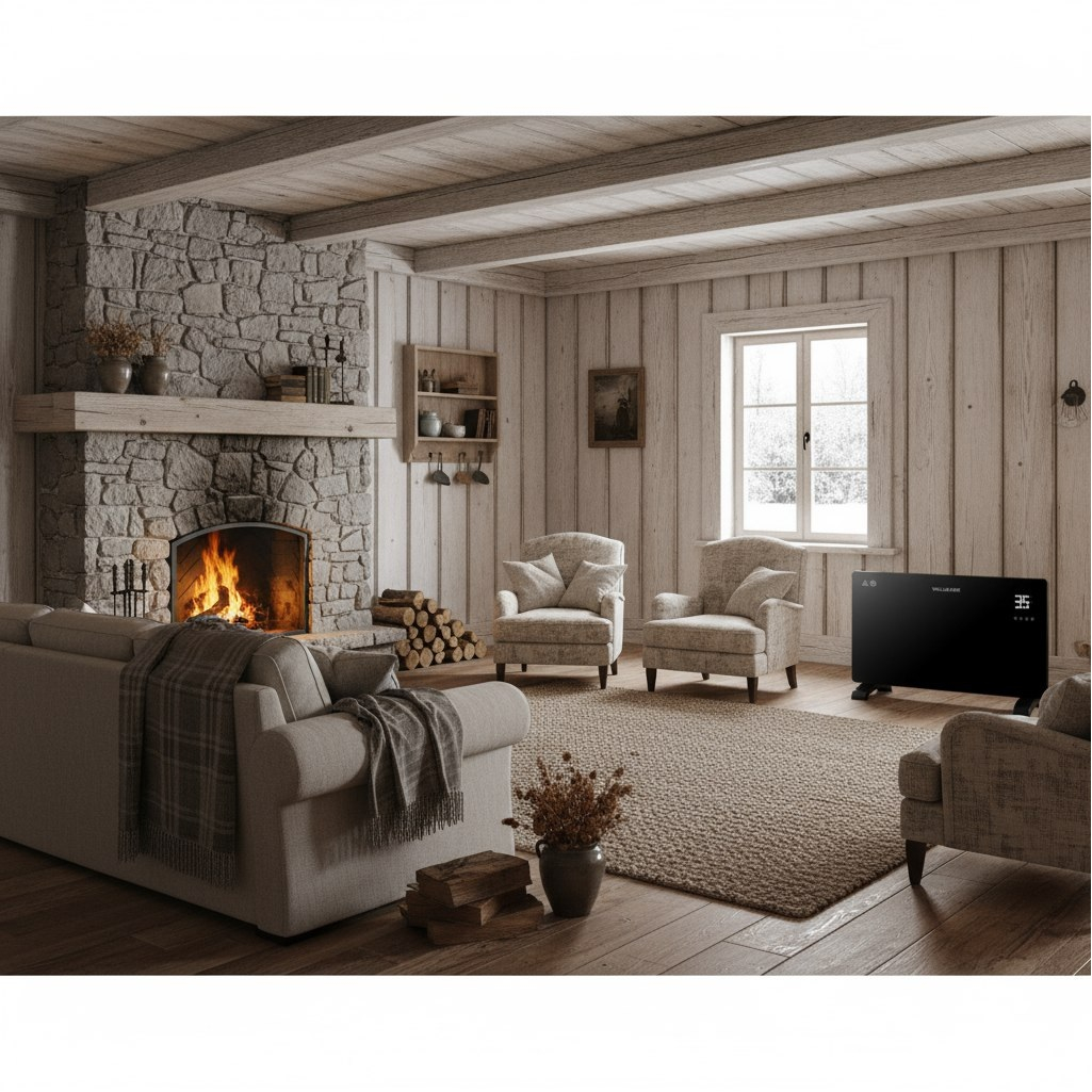 Конвектор электрический Willmark WCH-1500GRDB, до 20 кв.м, черный, 1500 Вт