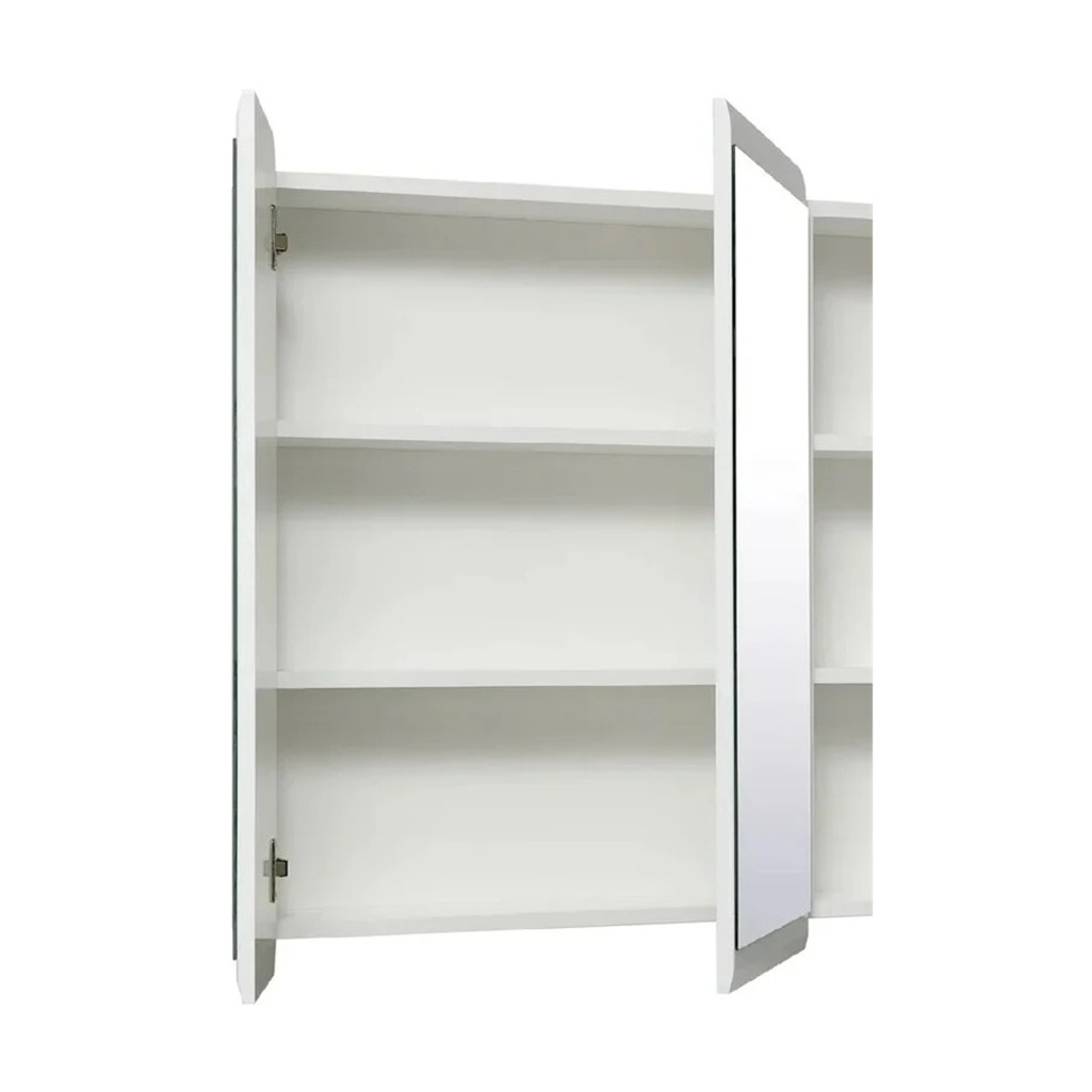 Шкаф зеркальный навесной Runo Эрика 80, Мдф, белый, 13.4х80х81 см