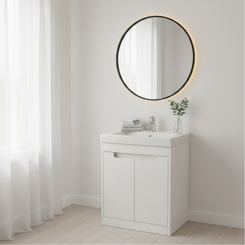 Тумба Runo Микра 40 подвесная, белая + раковина Runo Como 40