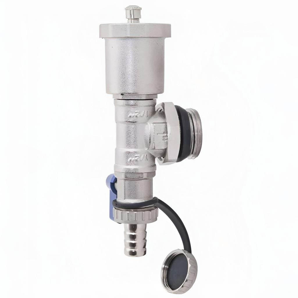 Тройник коллекторный Gappo G435.06 со сливным клапаном и воздухоотводчиком