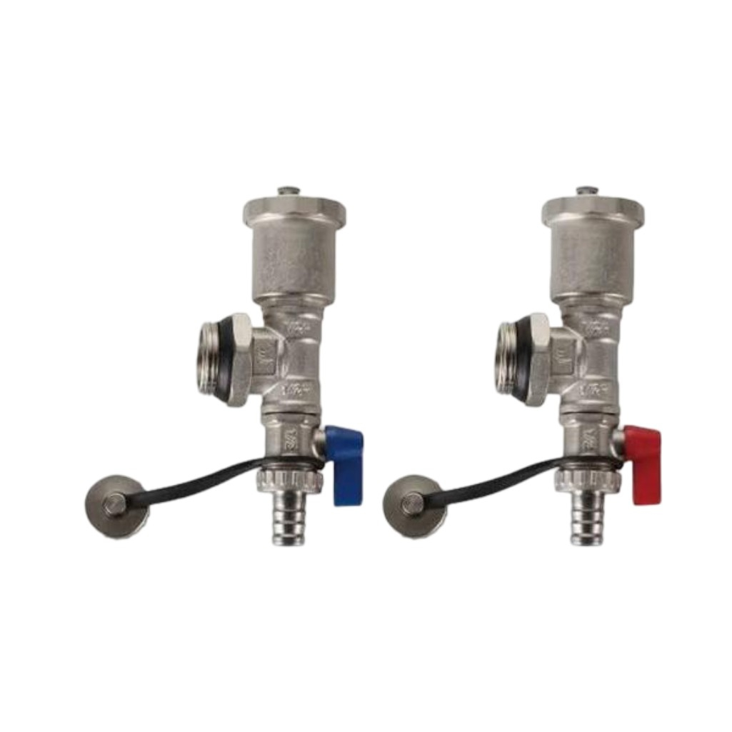 Тройник коллекторный Gappo G435.06 со сливным клапаном и воздухоотводчиком