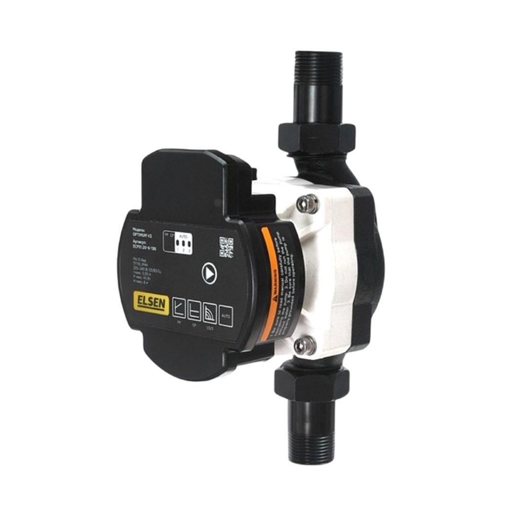 Насос циркуляционный Elsen OPTIMUM-V2 ECP01.20-6-130, с мокрым ротором, для систем отопления, 45 Вт, напор 6 м, 49 л/мин