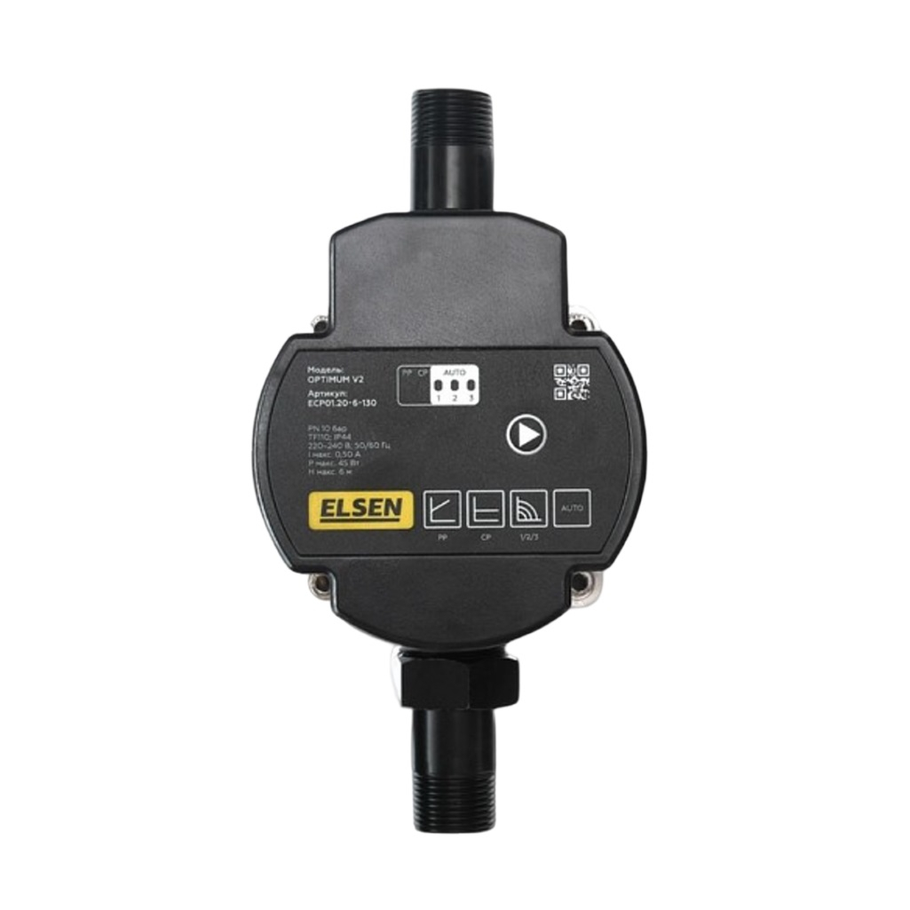 Насос циркуляционный Elsen OPTIMUM-V2 ECP01.20-6-130, с мокрым ротором, для систем отопления, 45 Вт, напор 6 м, 49 л/мин