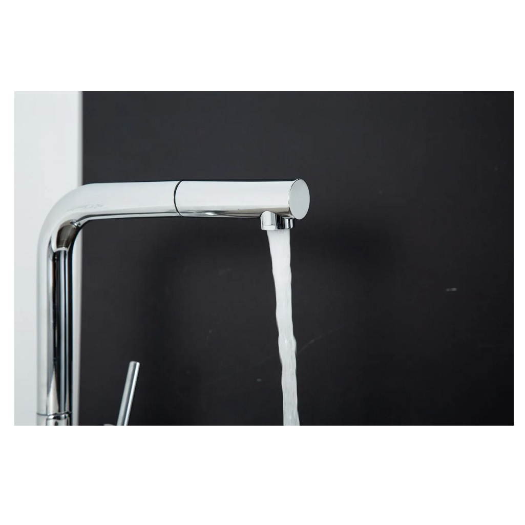 Смеситель для кухни Gappo G4397-70 с подключением, гибкий излив, аэратор, хром