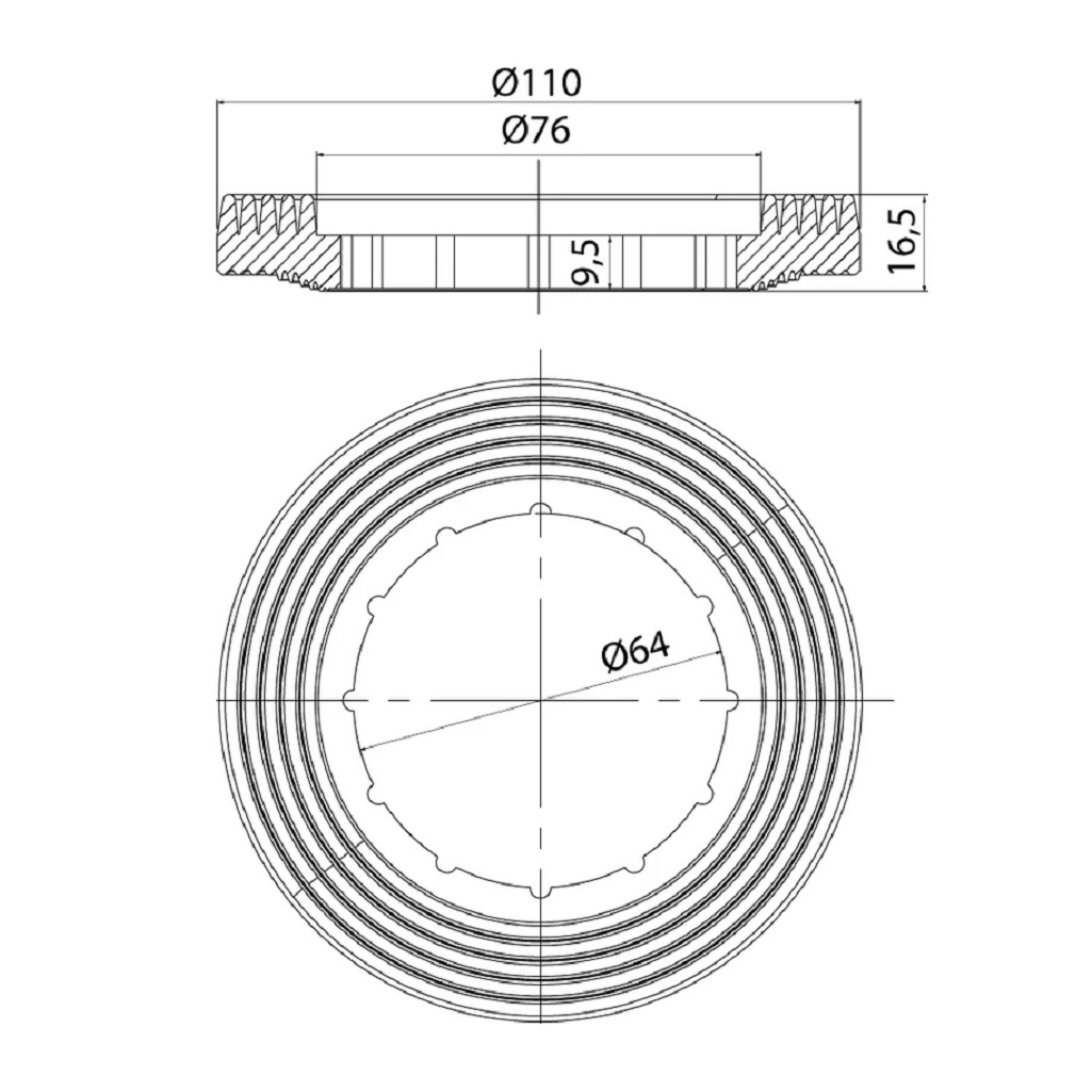 Прокладка для унитаза IDDIS резиновая, фигурная И-004В (1/200) 905RN640SK
