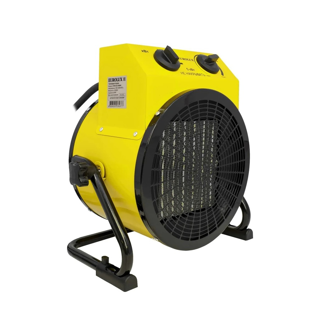 Тепловая электрическая пушка Eurolux ТЭПК-EU-5000K, керамический нагревательный элемент, круглая