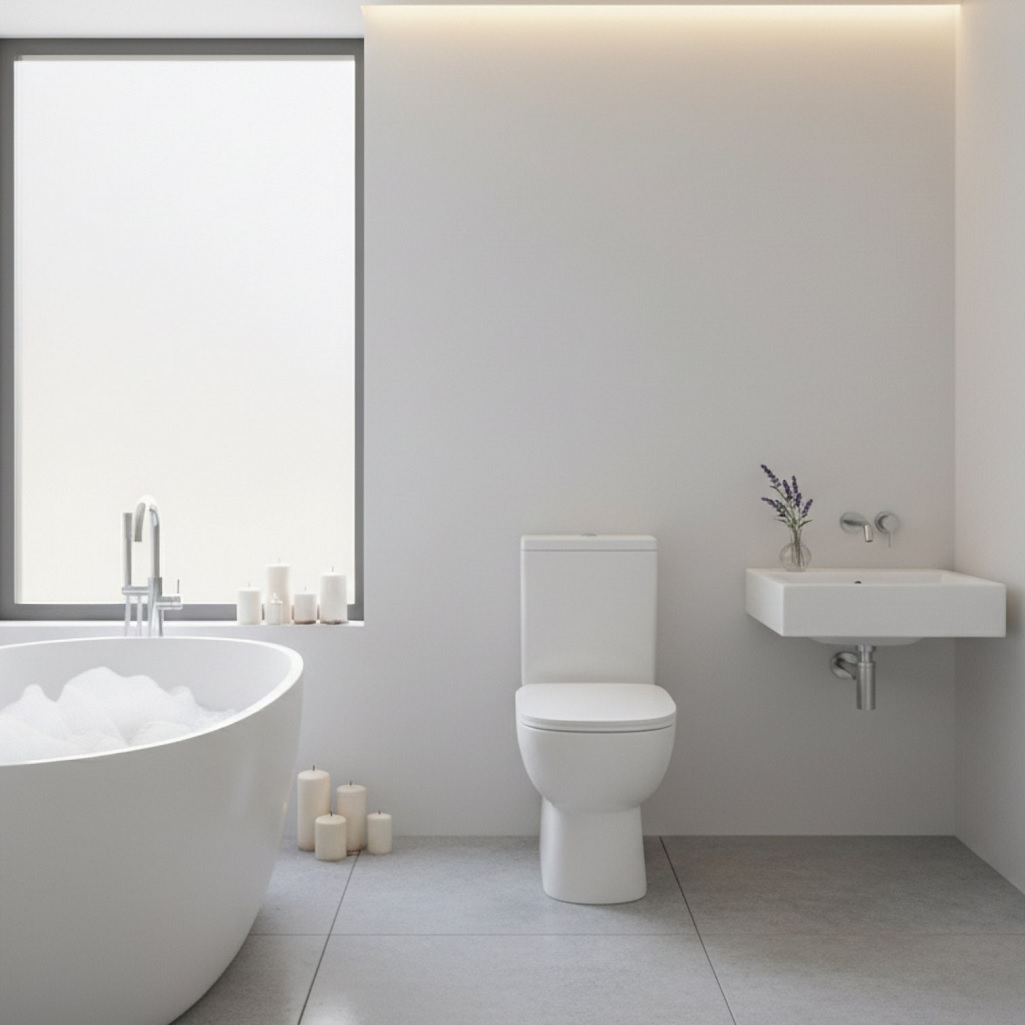 Унитаз напольный Sanita luxe Quadro Slim 248460, с бачком и сиденьем, белый