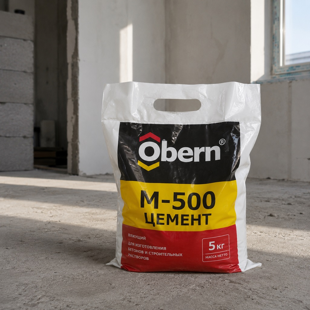 Цемент Obern М-500, вяжущий, для изготовления бетонов и строительных растворов, 5 кг