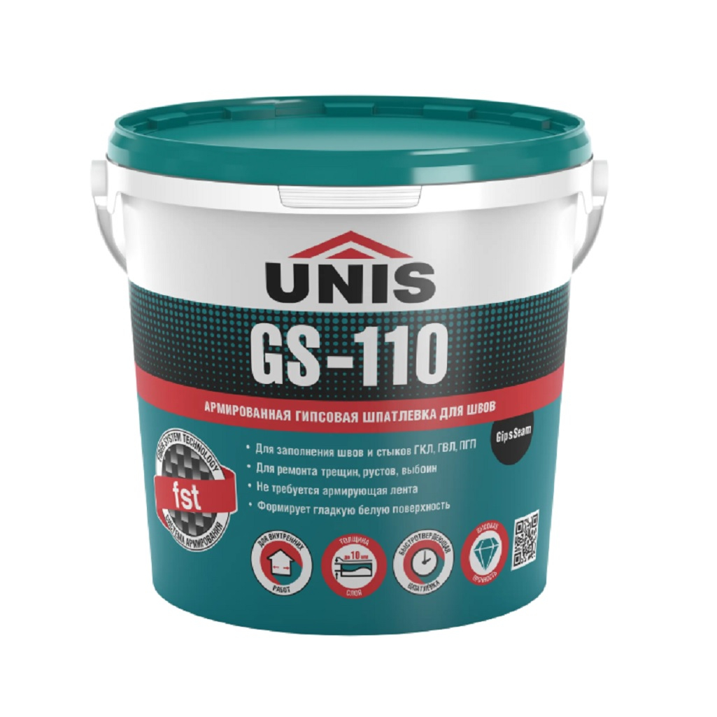 Шпатлёвка гипсовая Unis GipsSeam GS-110, армированная, для заделки швов, 5 кг