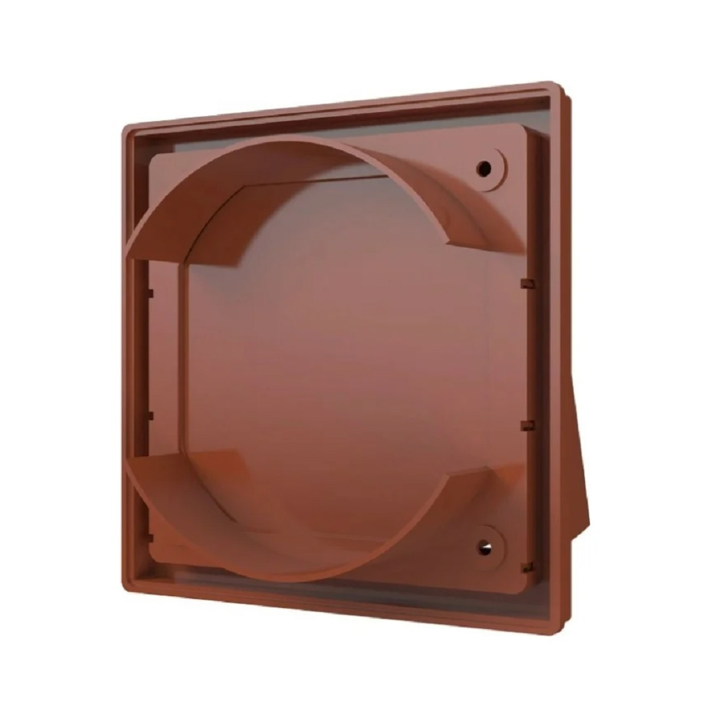 Выход стенной с обратным клапаном Era 1515К12,5ФВ, d 125 мм, 150х150 мм, терракотовый